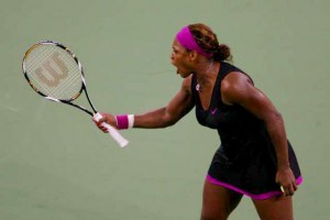 Serena Williams screaming at lineswoman at US Open 2009  Photo credit:Clive Brunskill / Getty Images