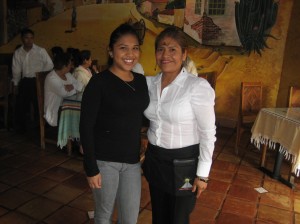 Monte Alban owner Ofelia Becerra (right) with teen-age daughter Jenny