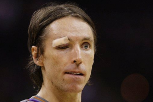 Steve Nash, playing the foruth quarter last night!  Yikes!